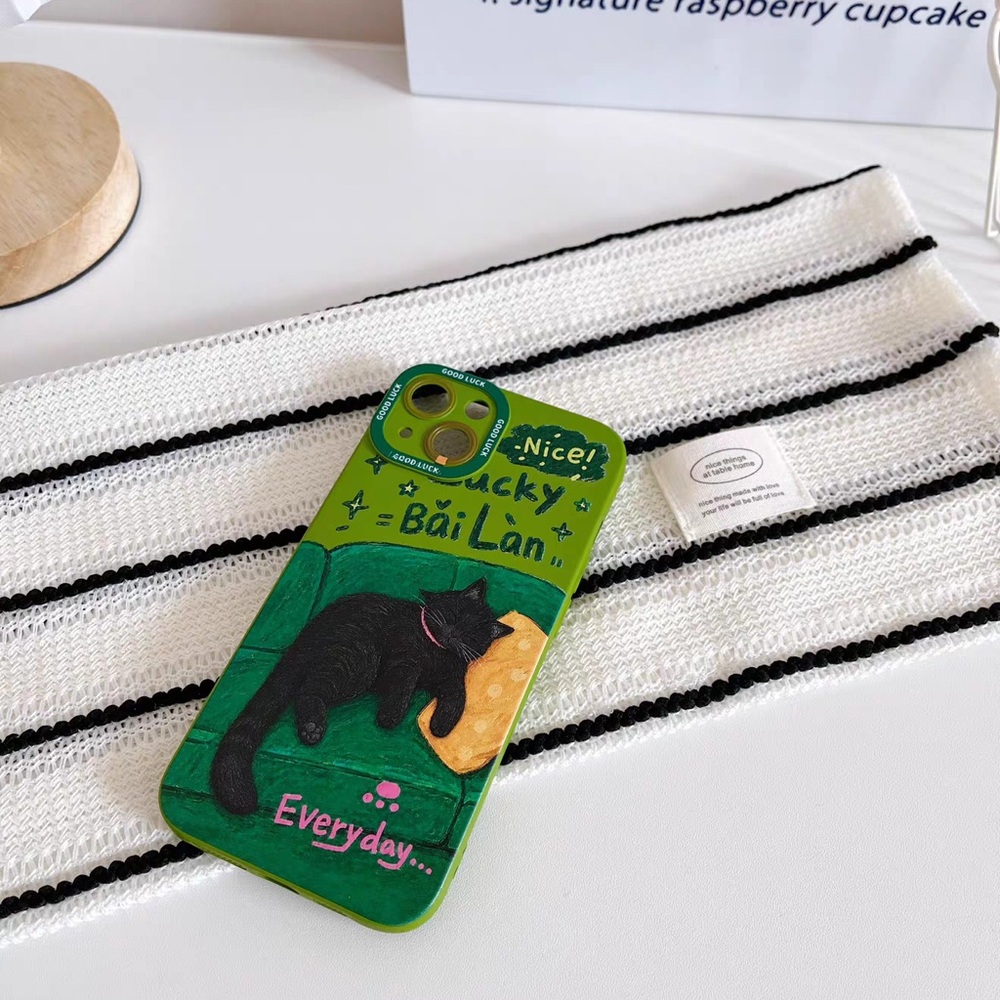 Green Cat Graphic Phone Case – Everyday Lucky Design